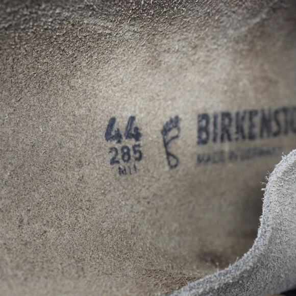 Birkenstock Sandals Mens 11 Kyoto Nubuck Suede Leather Taupe Slide Strap Preppy - Picture 11 of 11